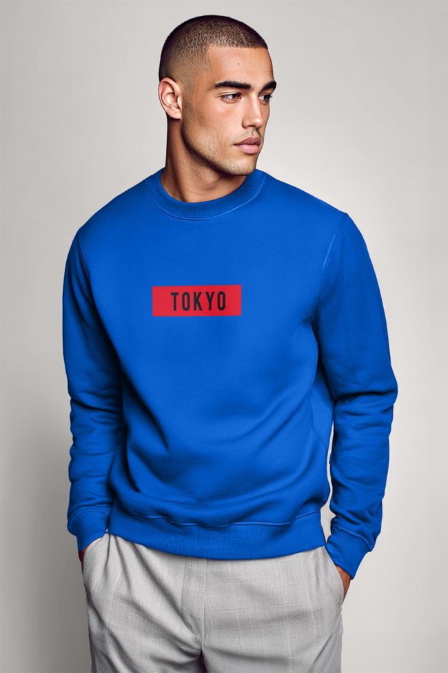 Tokyo Red Stripe, Φούτερ σε Royal Blue Χρώμα