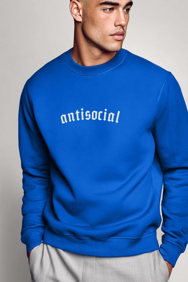 Antisocial Vibe, Φούτερ σε Royal Blue Χρώμα