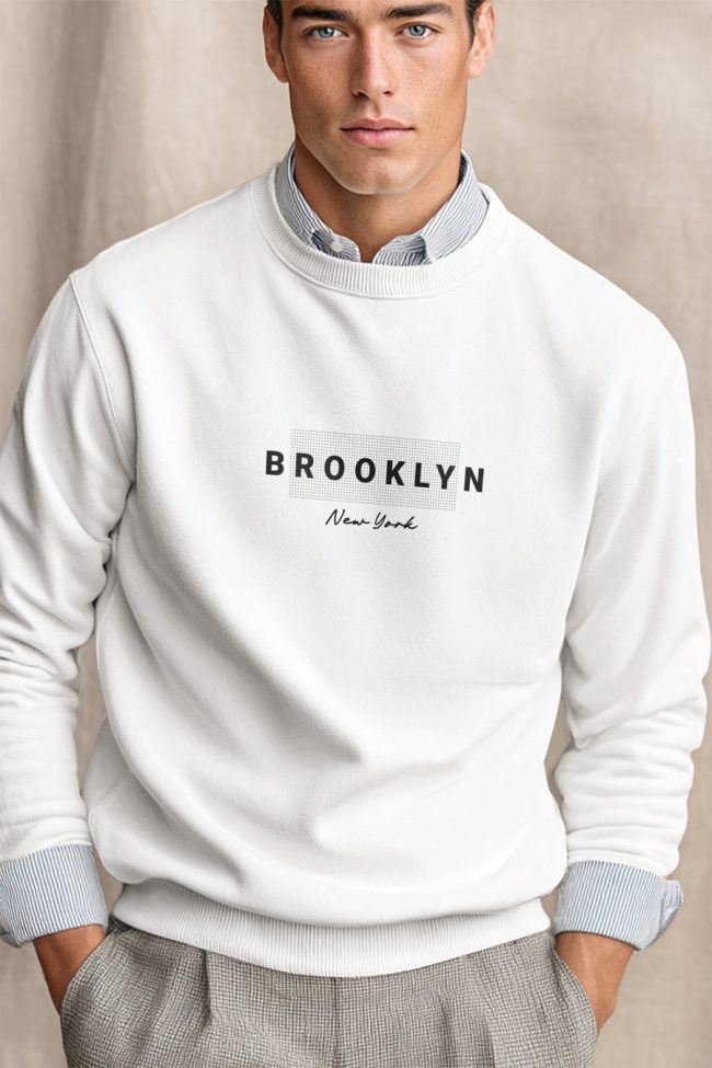 Brooklyn Grid, Φούτερ σε Λευκό Χρώμα