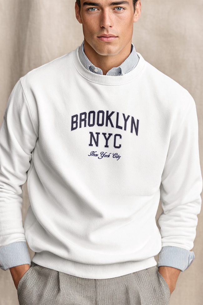 Brooklyn District, Φούτερ σε Λευκό Χρώμα