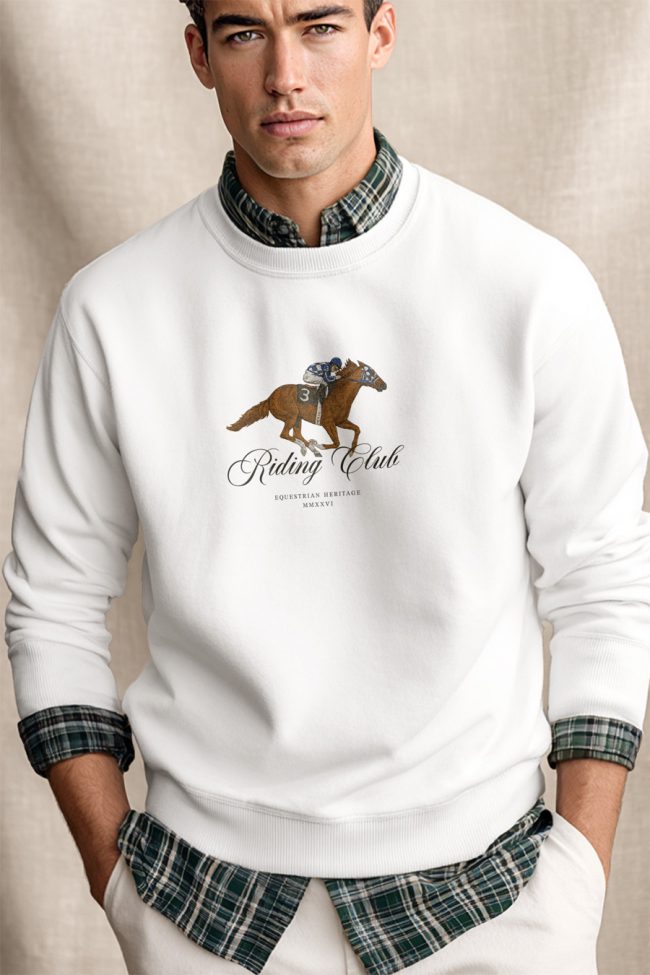 Riding Club, Φούτερ σε Λευκό Χρώμα