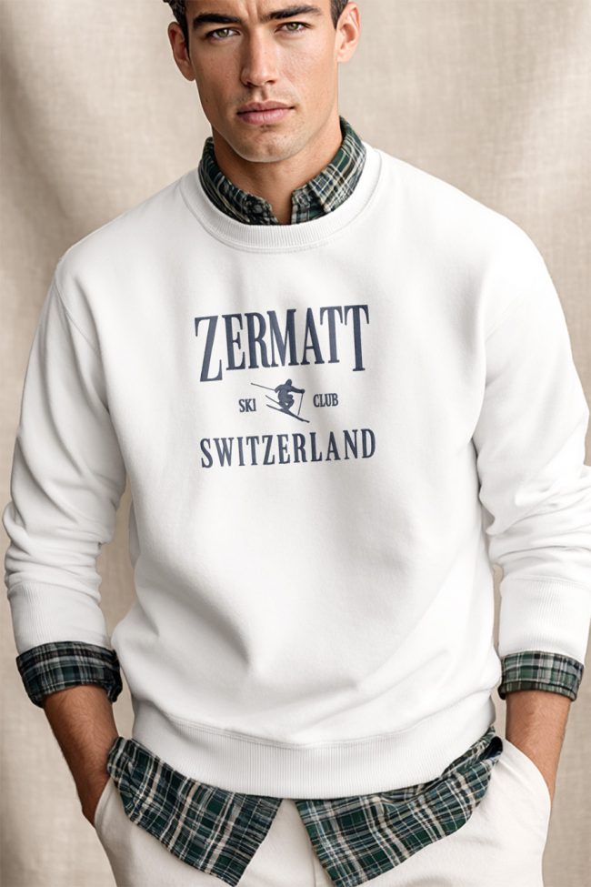 Zermatt Switzerland, Φούτερ σε Λευκό Χρώμα