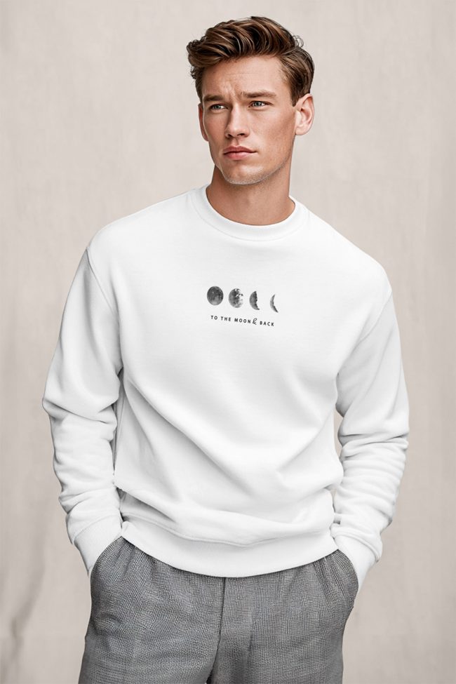 To The Moon And Back, Φούτερ σε Λευκό Χρώμα