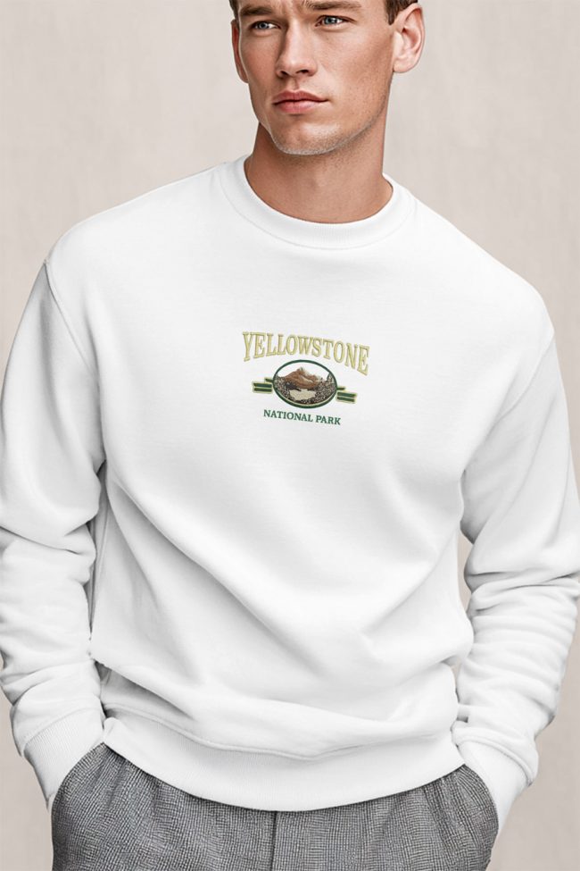 Yellowstone Park, Φούτερ σε Λευκό Χρώμα
