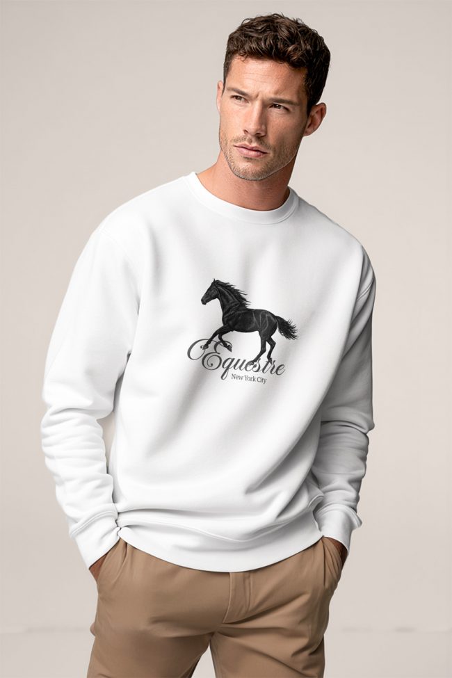 Midnight Stallion, Φούτερ σε Λευκό Χρώμα