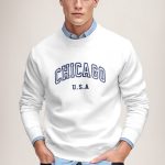 Chicago Navy, Φούτερ σε Λευκό Χρώμα