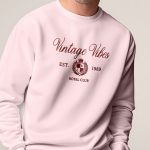 Vintage Vibes Royal Club, Φούτερ σε Ροζ Χρώμα