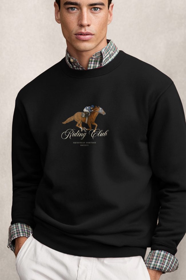 Riding Club, Φούτερ σε Μαύρο Χρώμα