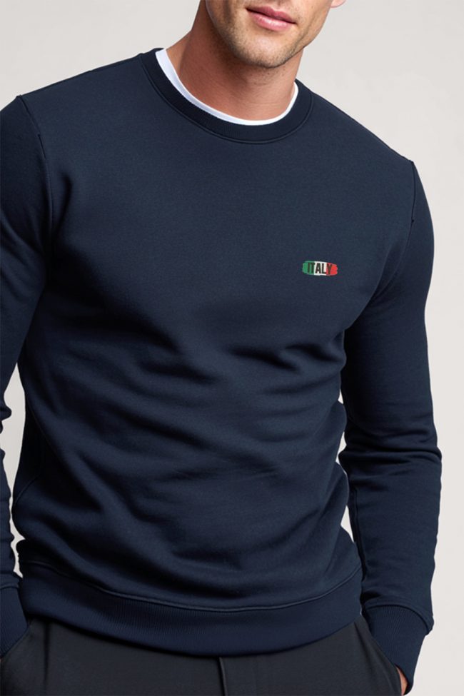 Italy Minimal, Φούτερ σε Μπλε Χρώμα