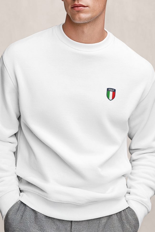 Italy Crest, Φούτερ σε Λευκό Χρώμα