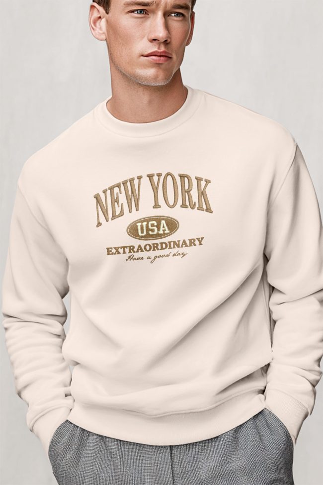 New York Extraordinary, Φούτερ σε Εκρού Χρώμα
