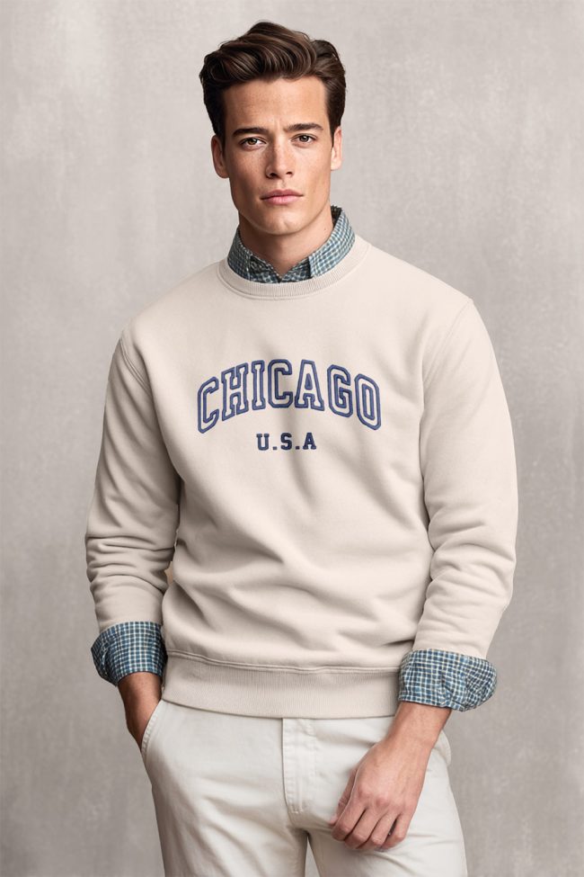 Chicago Navy, Φούτερ σε Εκρού Χρώμα