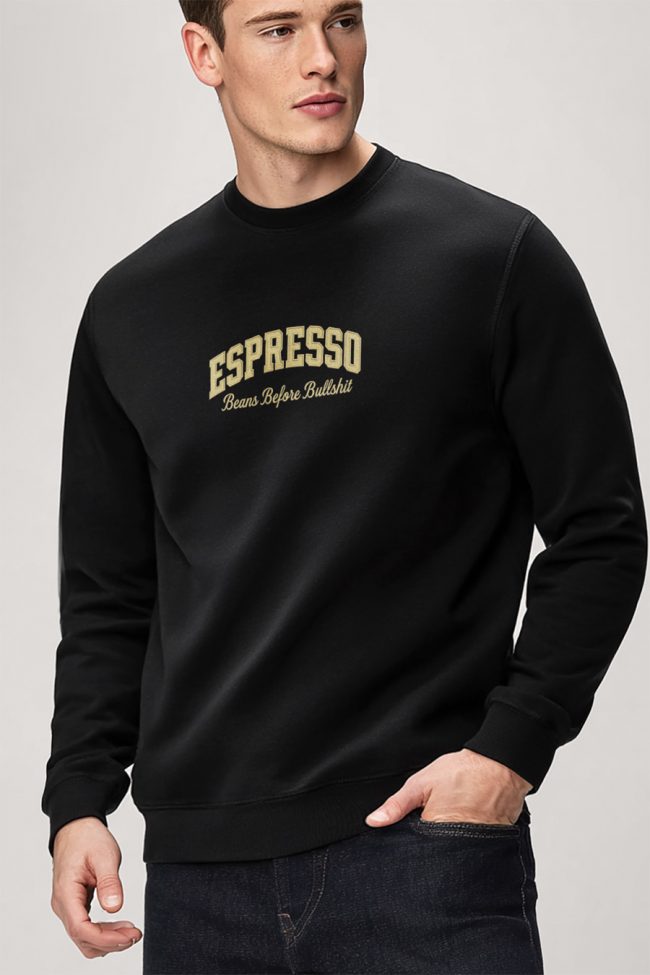 Espresso First, Φούτερ σε Μαύρο Χρώμα