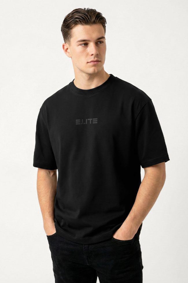 Oversized T-Shirt σε Μαύρο Χρώμα με σχέδιο, Elite Shadow