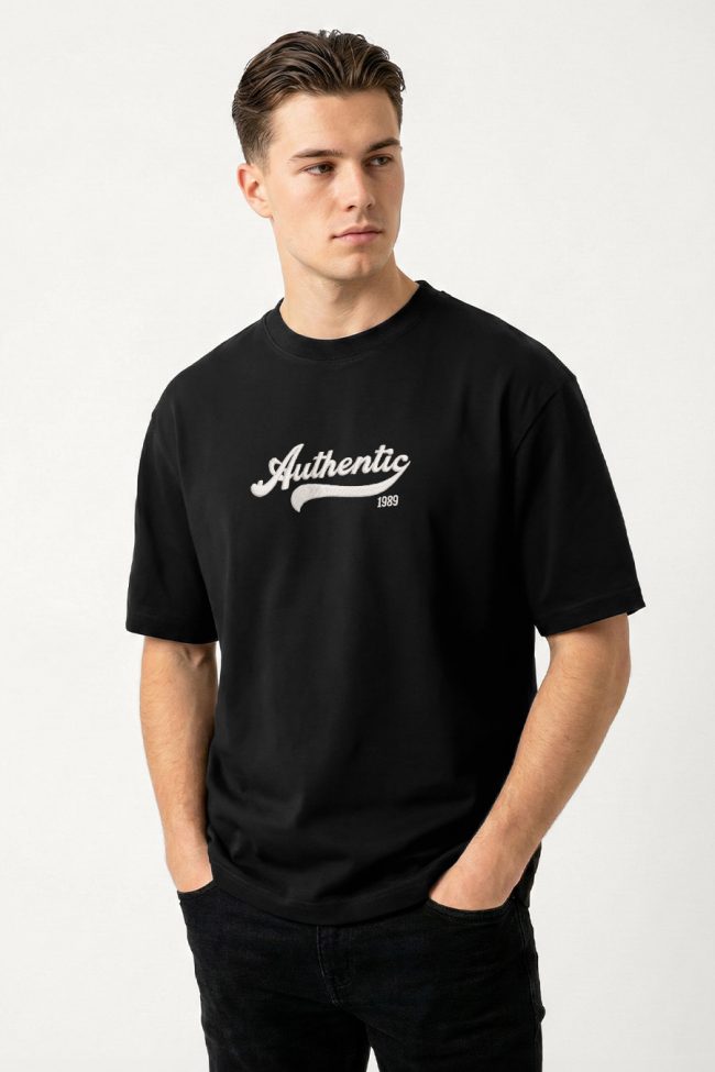 Oversized T-Shirt σε Μαύρο Χρώμα με σχέδιο, Authentic League