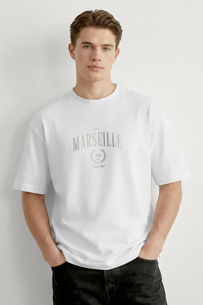 Oversized T-Shirt σε Λευκό Χρώμα με σχέδιο, Marseille