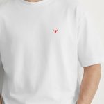 Oversized T-Shirt με Design Print σε Λευκό Χρώμα, Bull Noir