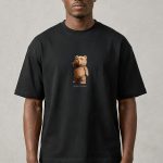 Oversized T-Shirt σε Μαύρο Χρώμα, Cheers To Fridays Teddy