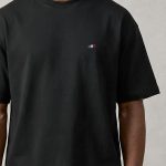 Oversized T-Shirt με Σχέδιο σε Μαύρο Χρώμα, French Flag