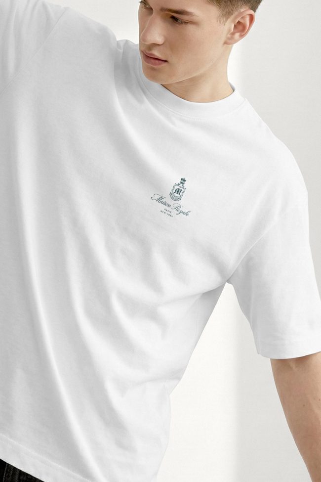 Oversized T-Shirt με Design Print σε Λευκό Χρώμα, Maison Royale Mini