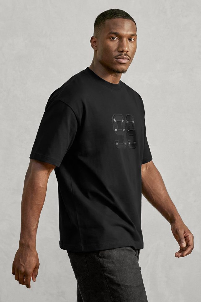 Oversized T-Shirt με Σχέδιο σε Μαύρο Χρώμα, Stars 99