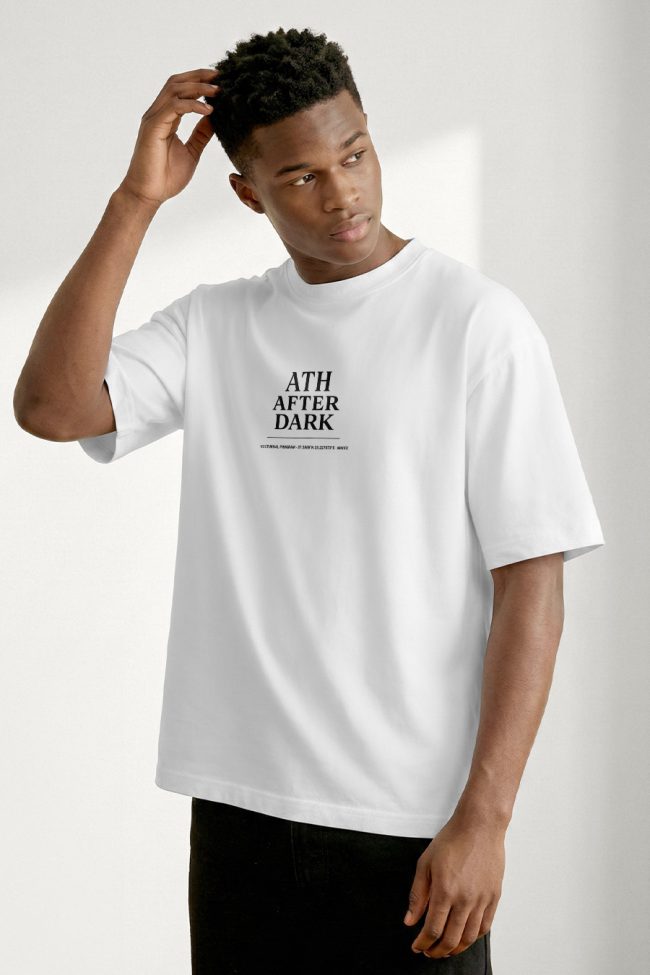 Oversized T-Shirt σε Λευκό Χρώμα, After Dark White