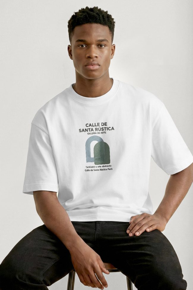 Oversized T-Shirt με Σχέδιο σε Λευκό Χρώμα, Santa Rustica Arch