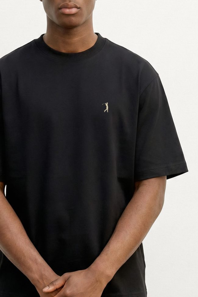 Oversized T-Shirt σε Μαύρο Χρώμα με σχέδιο, Golf Logo Minimal