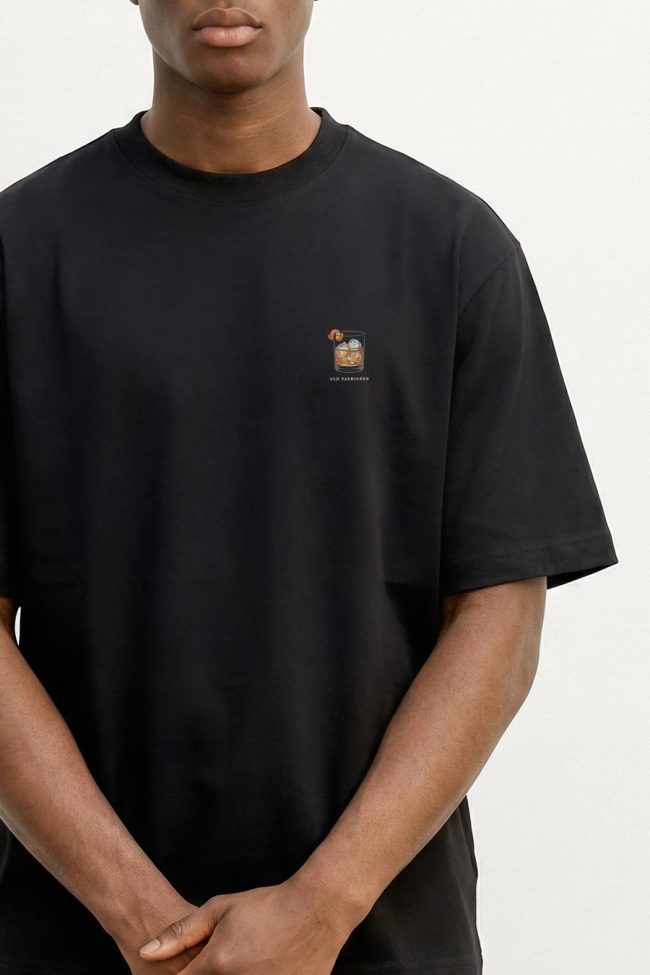 Oversized T-Shirt σε Μαύρο Χρώμα, Old Fashioned Mini