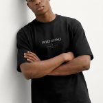 Oversized T-Shirt με Σχέδιο σε Μαύρο Χρώμα, Portofino