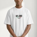 Oversized Ανδρικό T-Shirt σε Λευκό Χρώμα, Milano Stripe Bold