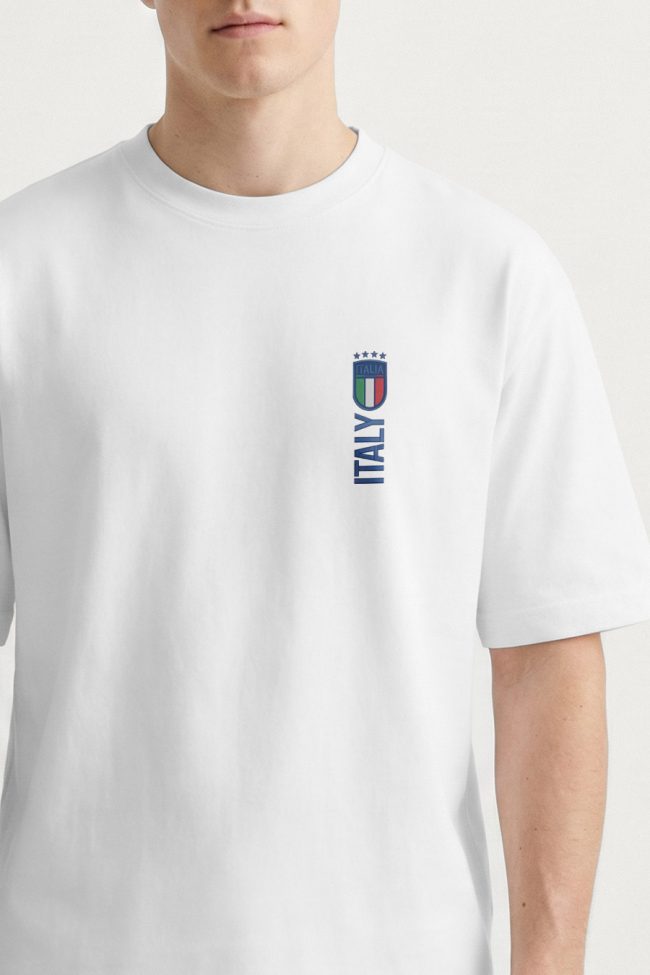 Oversized T-Shirt με Σχέδιο σε Λευκό Χρώμα, Italy Emblem