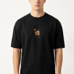 Oversized T-Shirt σε Μαύρο Χρώμα με σχέδιο, Old Fashioned