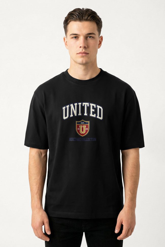 Oversized T-Shirt σε Μαύρο Χρώμα, United Heritage Collection