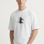 Oversized T-Shirt σε Λευκό Χρώμα με σχέδιο, Dunking GOAT