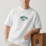 Oversized Ανδρικό T-Shirt σε Λευκό Χρώμα, Milano 1972