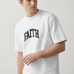 Oversized T-Shirt με Σχέδιο σε Λευκό Χρώμα, Faith Arc