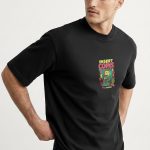 Oversized T-Shirt με Design Print σε Μαύρο Χρώμα, Insert Coins Anywhere