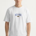 Oversized T-Shirt σε Λευκό Χρώμα με σχέδιο, Miami Florida