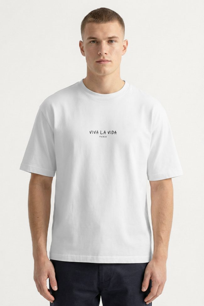 Oversized T-Shirt σε Λευκό Χρώμα με σχέδιο, Viva La Vida