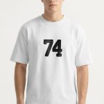 Oversized T-Shirt με Σχέδιο σε Λευκό Χρώμα, Black 74