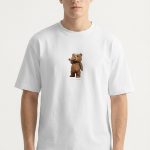 Oversized T-Shirt σε Λευκό Χρώμα, Cheers To Fridays Teddy