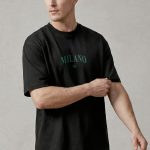 Oversized T-Shirt σε Μαύρο Χρώμα με σχέδιο, Milano 96