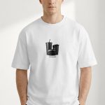 Oversized T-Shirt σε Λευκό Χρώμα με σχέδιο, Total Black Mood