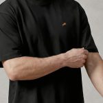 Oversized T-Shirt με Design Print σε Μαύρο Χρώμα, Horse Jumping Minimal
