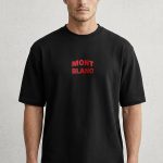 Oversized T-Shirt σε Μαύρο Χρώμα με σχέδιο, Mont Blanc Red
