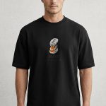 Oversized Ανδρικό T-Shirt σε Μαύρο Χρώμα, Citrus Moon