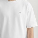 Oversized T-Shirt με Design Print σε Λευκό Χρώμα, Anchor Logo