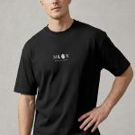 Oversized T-Shirt σε Μαύρο Χρώμα με σχέδιο, Moon Phase