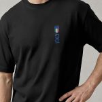 Oversized T-Shirt με Σχέδιο σε Μαύρο Χρώμα, Italy Emblem